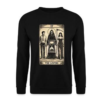 Tarot card design The lovers Halloween - Unisex Sweatshirt - black - Front - Alina (178cm) & Michal (187cm)