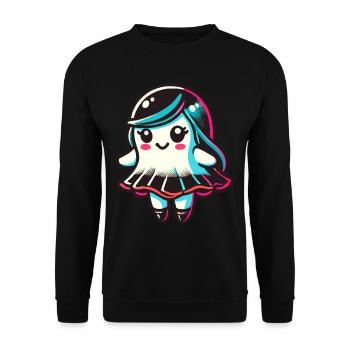 Goth Girl Ghost Cute Halloween Ghost - Unisex Sweatshirt - black - Front - Alina (178cm) & Michal (187cm)