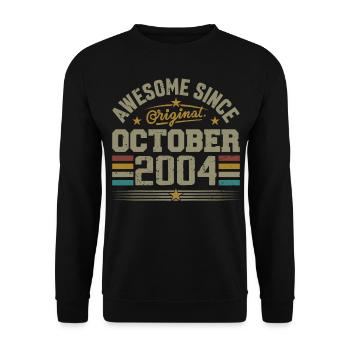 Born in October 2004 | Birthday October 2004 - Unisex Sweatshirt - black - Front - Alina (178cm) & Michal (187cm)