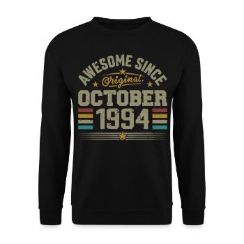 Born in October 1994 | Birthday October 1994 - Unisex Sweatshirt - black - Front - Alina (178cm) & Michal (187cm)