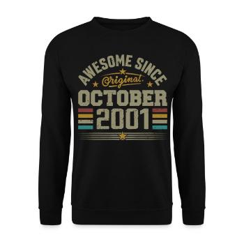 Born in October 2001 | Birthday October 2001 - Unisex Sweatshirt - black - Front - Alina (178cm) & Michal (187cm)