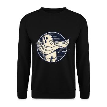 Funny Halloween Ghost Sarcastic Humor - Unisex Sweatshirt - black - Front - Alina (178cm) & Michal (187cm)