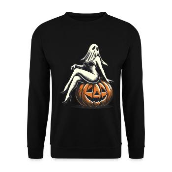 Seductive Ghost Funny Halloween Design - Unisex Sweatshirt - black - Front - Alina (178cm) & Michal (187cm)