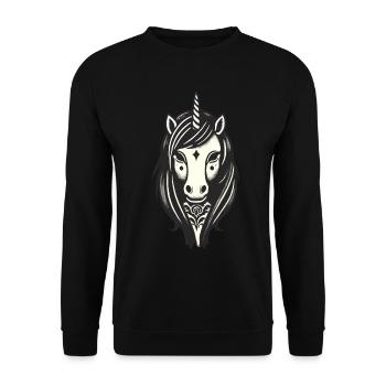 Idée de costume de licorne gothique effrayante Saison effrayante - Sweat-shirt Unisexe - noir - Devant - Alina (178cm) & Michal (187cm)