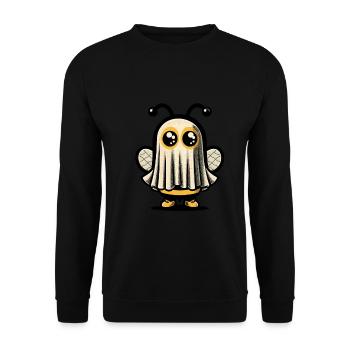 Lustiges Bienen Gespenst Niedliche Geister Biene - Unisex Pullover - Schwarz - Vorne - Alina (178cm) & Michal (187cm)