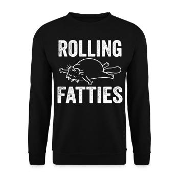 Rolling Fatties Cat Funny Fat Kitten Cat Lover - Sweat-shirt Unisexe - noir - Devant - Alina (178cm) & Michal (187cm)