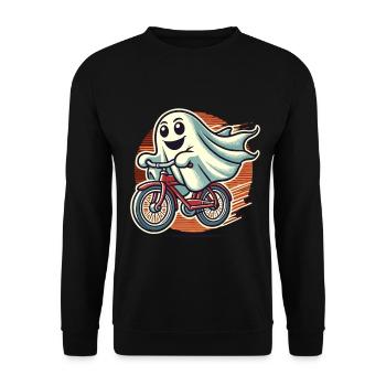 Bicycle Riding Ghost Funny Ghost - Unisex Sweatshirt - black - Front - Alina (178cm) & Michal (187cm)