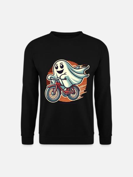 Bicycle Riding Ghost Funny Ghost - Unisex Sweatshirt - black