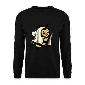 Lustiges Bienen Gespenst Niedliche Geister Biene - Unisex Pullover - Schwarz - Vorne - Alina (178cm) & Michal (187cm)