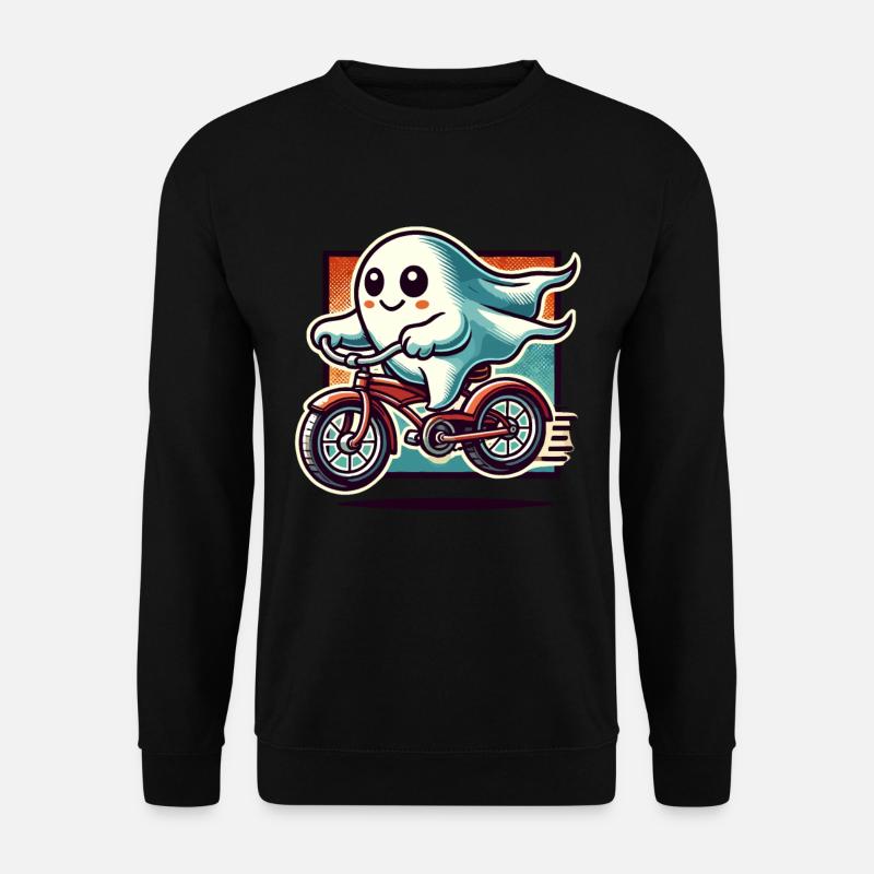 Bicycle Riding Ghost Funny Ghost - Unisex Sweatshirt - black