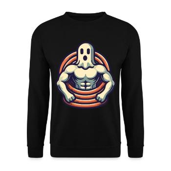 Bodybuilding Ghost Funny Gym Ghost - Unisex Sweatshirt - black - Front - Alina (178cm) & Michal (187cm)