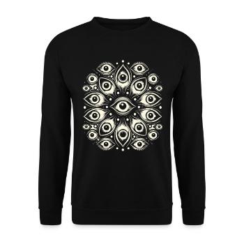 Spooky Ghosts Eyes Dark Halloween Design - Unisex Sweatshirt - black - Front - Alina (178cm) & Michal (187cm)