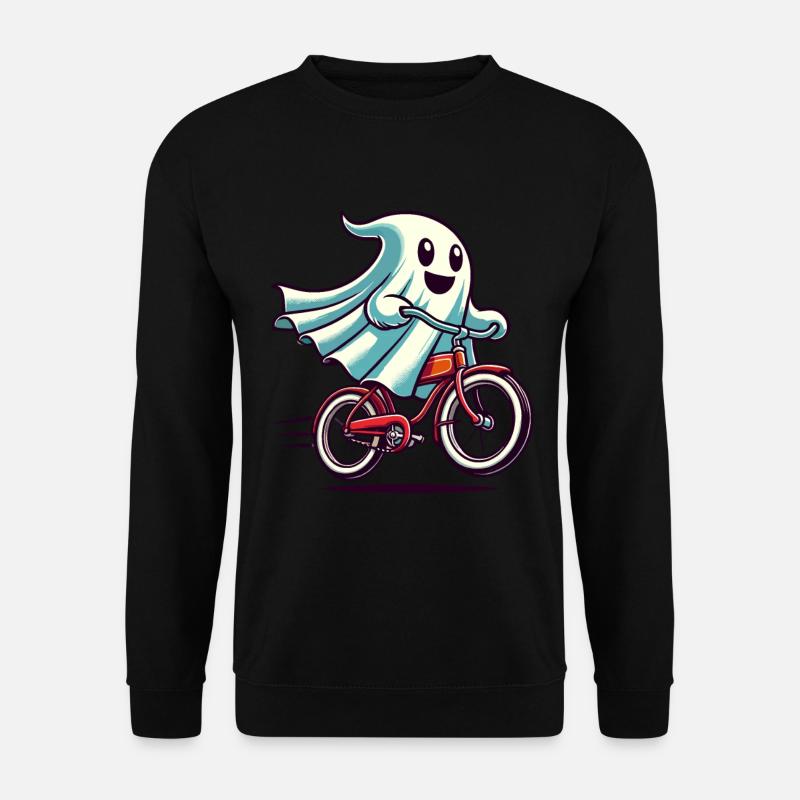 Bicycle Riding Ghost Funny Ghost - Unisex Sweatshirt - black