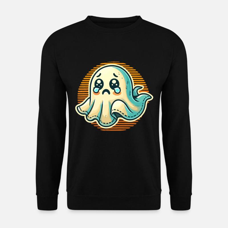 Sad Ghost Funny Ghost Design - Unisex Sweatshirt - black