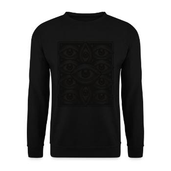 Spooky Ghosts Eyes Dark Halloween Design - Unisex Sweatshirt - black - Front - Alina (178cm) & Michal (187cm)
