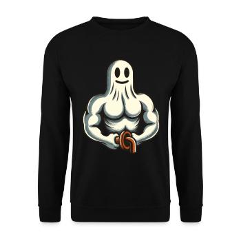 Bodybuilding Ghost Funny Gym Ghost - Unisex Sweatshirt - black - Front - Alina (178cm) & Michal (187cm)