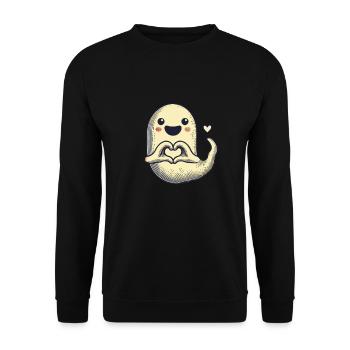 My Halloween Boo Cute Love Ghost - Unisex Sweatshirt - black - Front - Alina (178cm) & Michal (187cm)