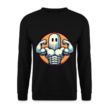 Musculation Ghost Musculation Renforcement musculaire à Halloween - Sweat-shirt Unisexe - noir - Devant - Alina (178cm) & Michal (187cm)