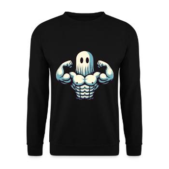 Bodybuilding Ghost Funny Gym Ghost - Unisex Sweatshirt - black - Front - Alina (178cm) & Michal (187cm)