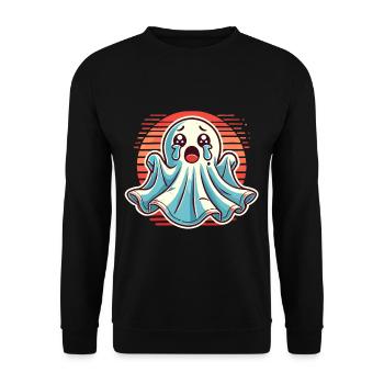 Sad Ghost Cute Weeping Ghosts - Unisex Sweatshirt - black - Front - Alina (178cm) & Michal (187cm)