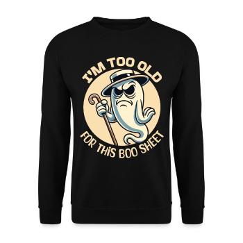 Boo Sheet fantôme drôle dire Design - Sweat-shirt Unisexe - noir - Devant - Alina (178cm) & Michal (187cm)
