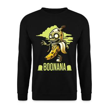Funny Banana Zombie Zombie Boonana - Unisex Sweatshirt - black - Front - Alina (178cm) & Michal (187cm)