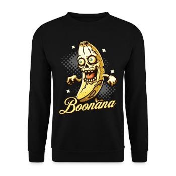 Lustiges Bananen Zombie Halloween Kostüm Deko - Unisex Pullover - Schwarz - Vorne - Alina (178cm) & Michal (187cm)