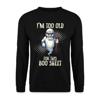 Grumpy Boo Sheet Ghost Funny Saying Design - Unisex Sweatshirt - black - Front - Alina (178cm) & Michal (187cm)