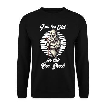 Boo Sheet Geist Lustiges Spruch Design - Unisex Pullover - Schwarz - Vorne - Alina (178cm) & Michal (187cm)