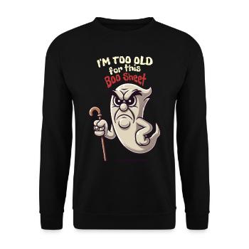 Drôle de dicton Design Grumpy Old Ghost - Sweat-shirt Unisexe - noir - Devant - Alina (178cm) & Michal (187cm)