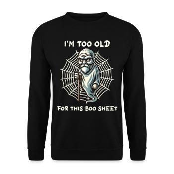 vieux Boo feuille drôle dire Design - Sweat-shirt Unisexe - noir - Devant - Alina (178cm) & Michal (187cm)