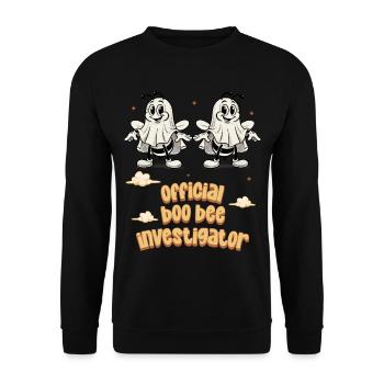 Offizieller Bienen Untersucher Lustiger Spruch - Unisex Pullover - Schwarz - Vorne - Alina (178cm) & Michal (187cm)