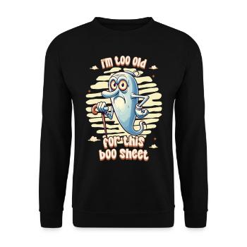 Drôle de dicton Design Grumpy Old Ghost - Sweat-shirt Unisexe - noir - Devant - Alina (178cm) & Michal (187cm)