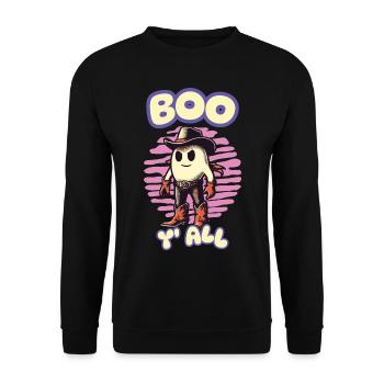 Boo y’all Cowboy Fantômes Bonne humeur Fantômes - Sweat-shirt Unisexe - noir - Devant - Alina (178cm) & Michal (187cm)