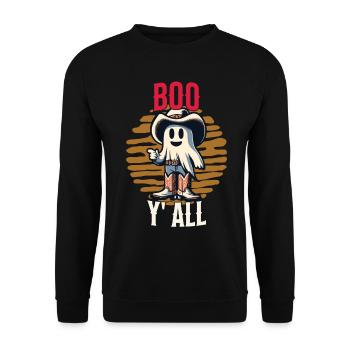 Boo Y'all Cowboy Ghosts Good Mood Ghosts - Unisex Sweatshirt - black - Front - Alina (178cm) & Michal (187cm)