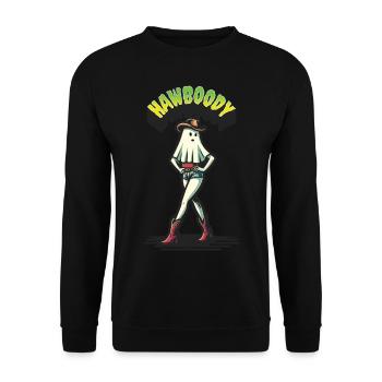 cow-boy fille fantôme drôle Hawboody dire - Sweat-shirt Unisexe - noir - Devant - Alina (178cm) & Michal (187cm)