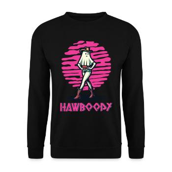 cow-boy fille fantôme drôle Hawboody dire - Sweat-shirt Unisexe - noir - Devant - Alina (178cm) & Michal (187cm)