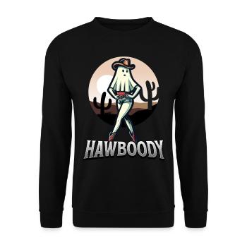 cowboy fille fantôme drôle jeu de mots disant - Sweat-shirt Unisexe - noir - Devant - Alina (178cm) & Michal (187cm)