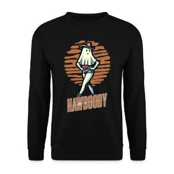 cowboy fille fantôme drôle jeu de mots disant - Sweat-shirt Unisexe - noir - Devant - Alina (178cm) & Michal (187cm)
