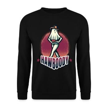 Cowboy Girl Ghost Funny Pun Saying - Unisex Sweatshirt - black - Front - Alina (178cm) & Michal (187cm)