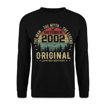 Homme Cadeau D'anniversaire 2002 Octobre 2002 - Sweat-shirt Unisexe - noir - Devant - Alina (178cm) & Michal (187cm)