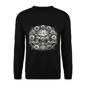 Dark Monster Eyes Creepy Halloween Design - Unisex Sweatshirt - black - Front - Alina (178cm) & Michal (187cm)