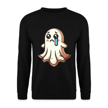 Sad Ghost Cute Weeping Ghosts - Unisex Sweatshirt - black - Front - Alina (178cm) & Michal (187cm)