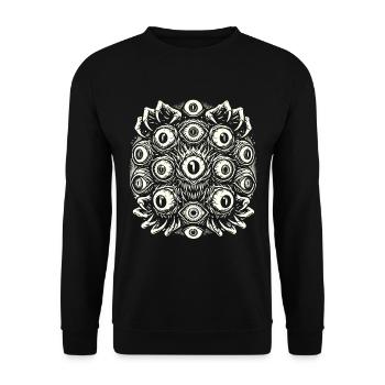 Dark Monster Eyes Scary Halloween - Unisex Sweatshirt - black - Front - Alina (178cm) & Michal (187cm)