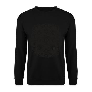 Düstere Monster Augen Creepy Halloween Design - Unisex Pullover - Schwarz - Vorne - Alina (178cm) & Michal (187cm)