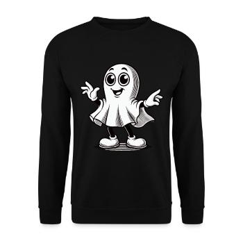 Funny Retro Ghost Cute Ghosts Design - Unisex Sweatshirt - black - Front - Alina (178cm) & Michal (187cm)
