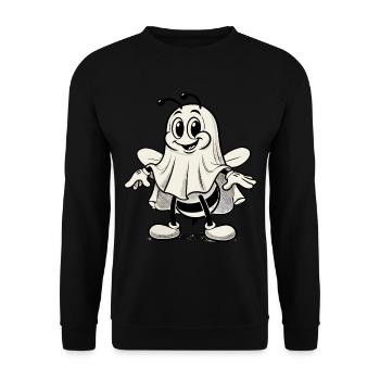 aFunny Bee Ghost Cute Ghost Bee - Unisex Sweatshirt - black - Front - Alina (178cm) & Michal (187cm)