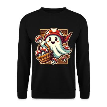 Mushroom Lover, Ghost, Mushrooms, Collector, Spirit - Unisex Sweatshirt - black - Front - Alina (178cm) & Michal (187cm)