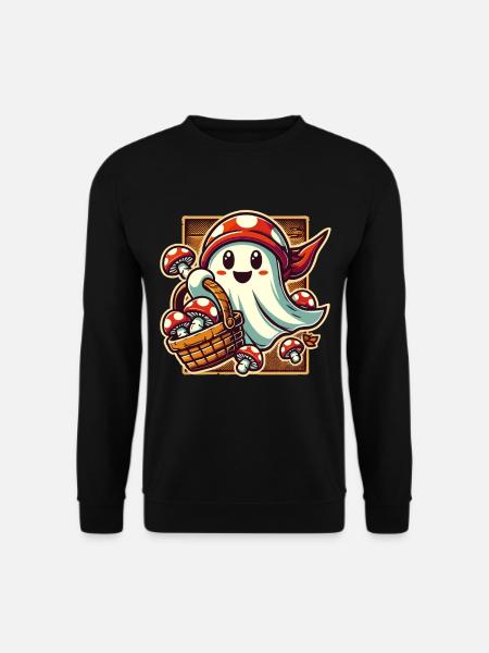 Pilzliebhaber Gespenst Pilze Sammler Geist - Unisex Pullover - Schwarz