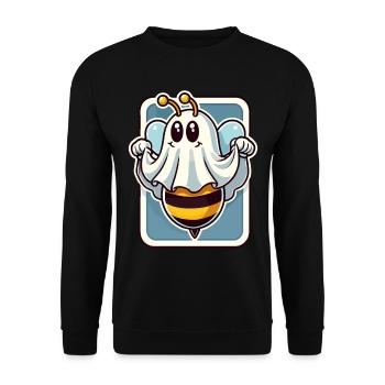 Lustiges Bienen Gespenst Niedliche Geister Biene - Unisex Pullover - Schwarz - Vorne - Alina (178cm) & Michal (187cm)